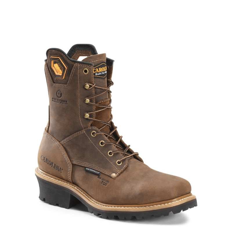Carolina Men s Coppice Brown Waterproof Composite Toe Logger Boots CA9 Russell s Western Wear Inc