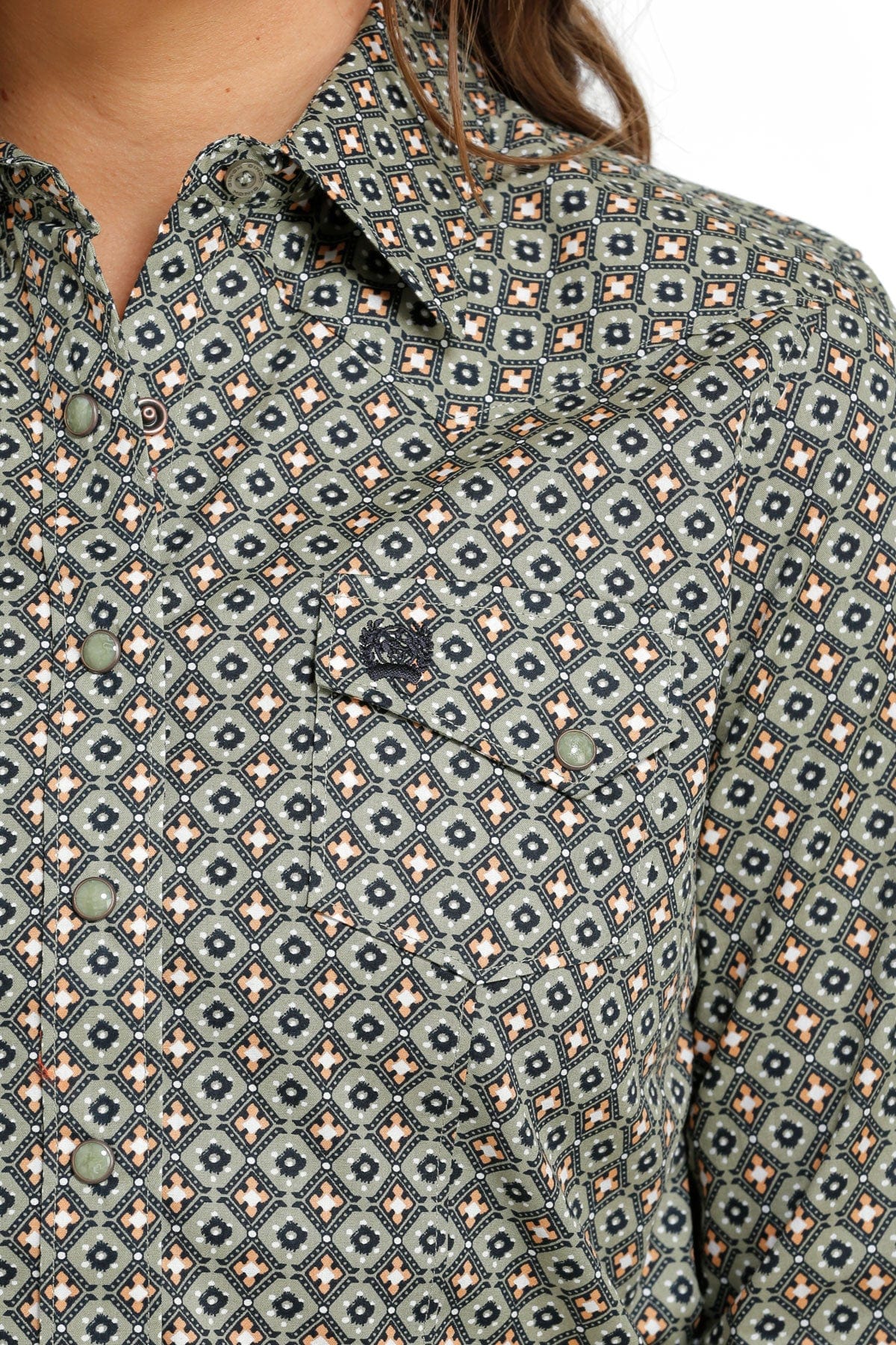 Cinch Women's Multi Printed Long Sleeve Button Down Western Shirt MSW9164207