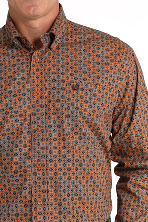 CINCH Mens - Shirt - Woven - Long Sleeve - Button Cinch Men's Geometric Print Button-Down Western Shirt MTW1105821