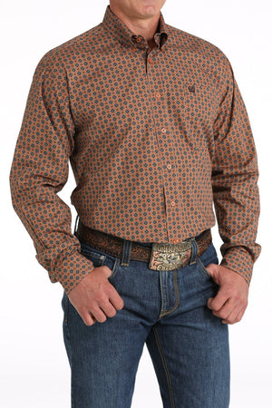 CINCH Mens - Shirt - Woven - Long Sleeve - Button Cinch Men's Geometric Print Button-Down Western Shirt MTW1105821