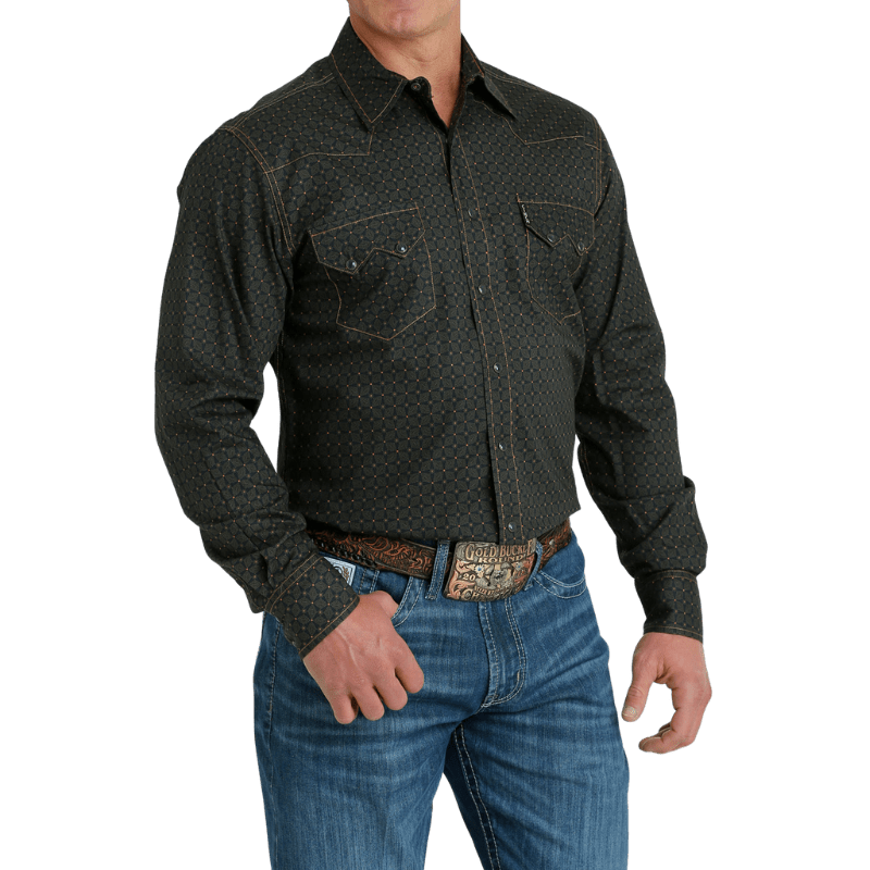 Cinch Men's Medallion Blue/Cream Long Sleeve Button Down Western Shirt -  Russell's Western Wear, Inc.