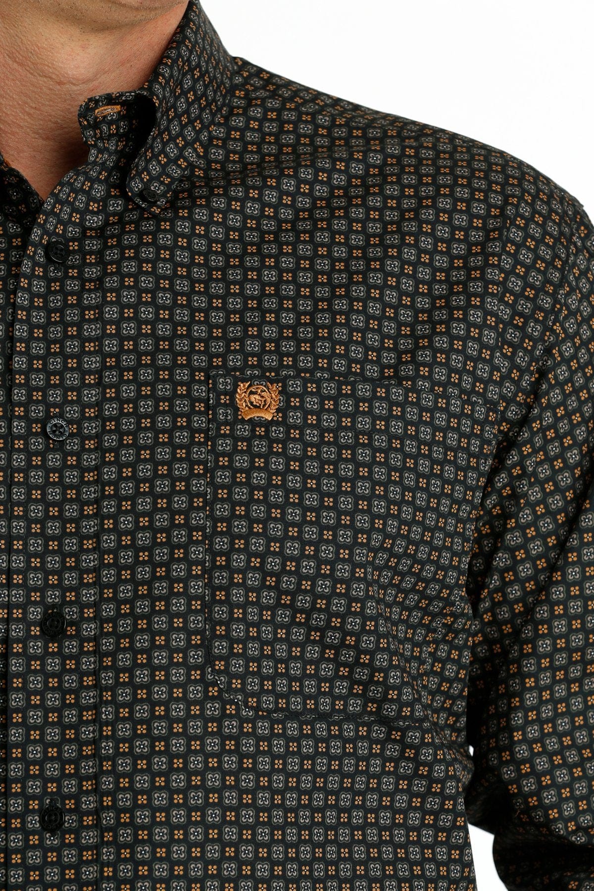 Cinch Grey Geometric Print - Mens Shirt - MTW1105650 Medium