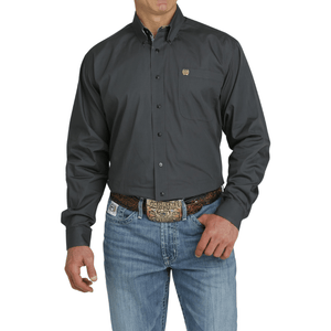 Cinch Shirts Cinch Men's Charcoal Solid Long Sleeve Button Down Shirt MTW1105747