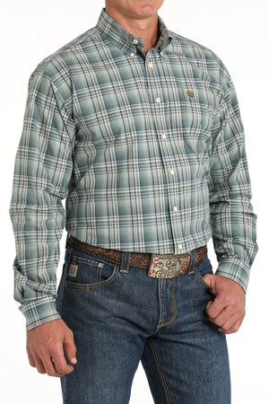 CINCH Shirts Cinch Men's Green Plaid Button Down Western Shirt MTW1105813