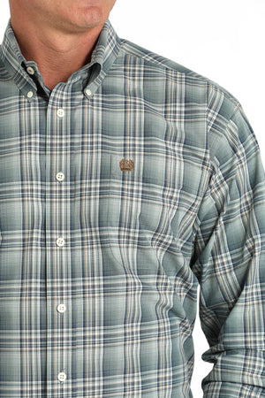 CINCH Shirts Cinch Men's Green Plaid Button Down Western Shirt MTW1105813