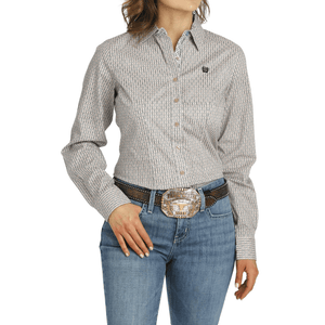 Cinch Shirts Cinch Women's Pink Geometric Print Long Sleeve Button Down Western Shirt MSW9165050