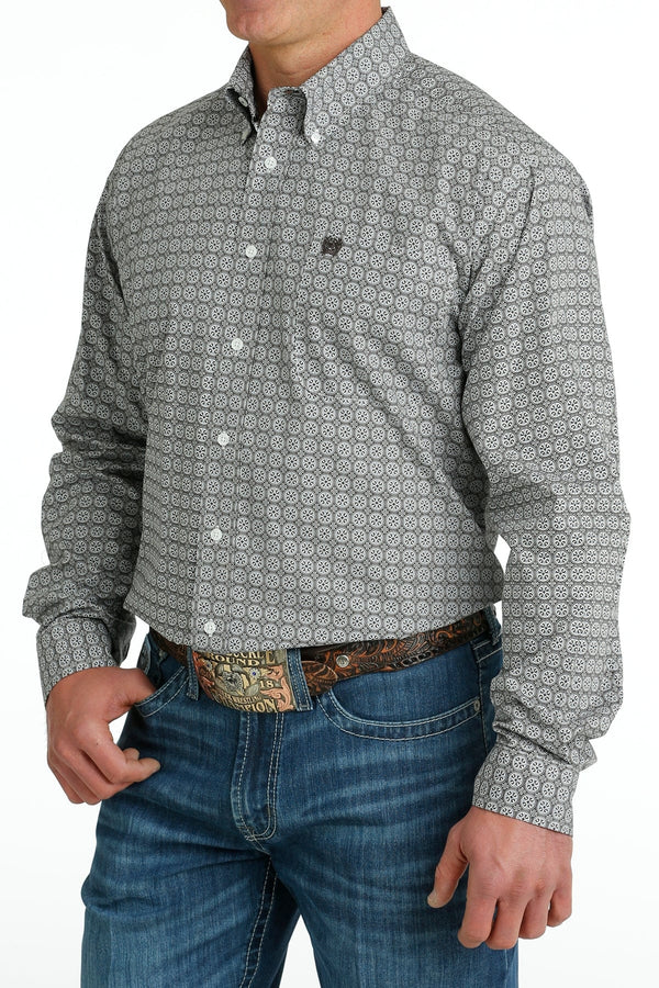 Cinch Men's Medallion Blue/Cream Long Sleeve Button Down Western Shirt -  Russell's Western Wear, Inc.