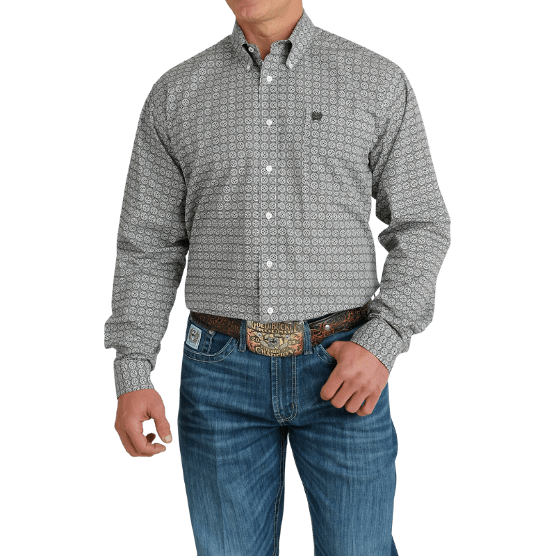 Cinch Men's Gray Medallion Print Long Sleeve Button Down Western Shirt -  Russell's Western Wear, Inc.