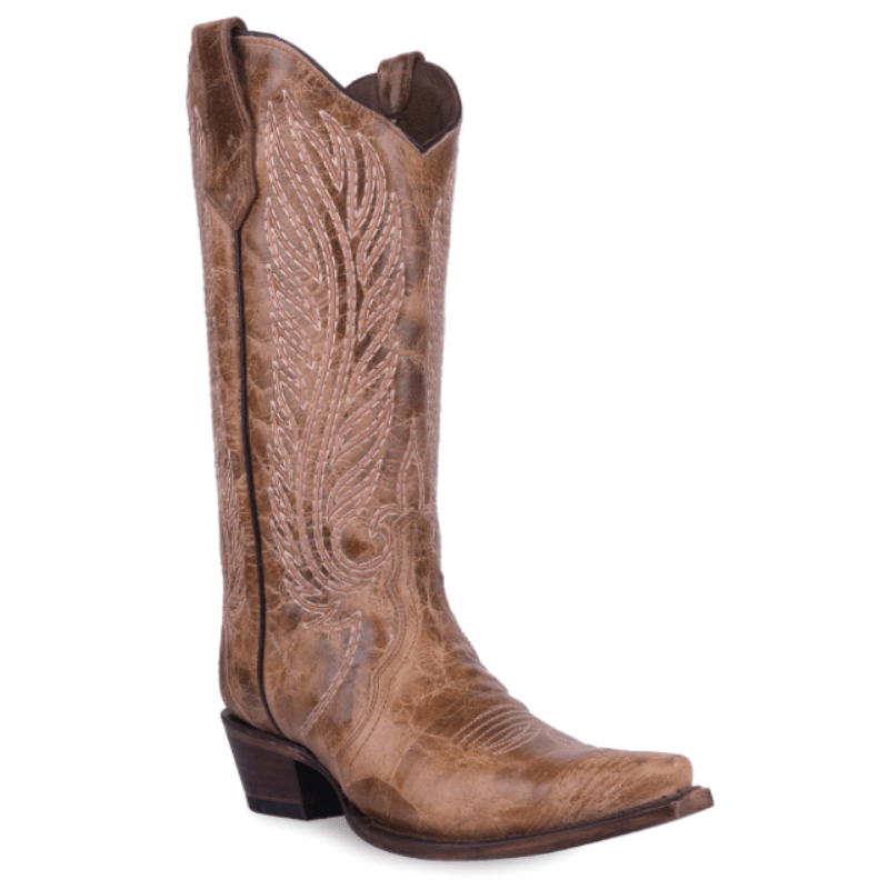 Circle G Women s Triad Honey Brown Embroidery Snip Toe Western Boots L Russell s Western Wear Inc