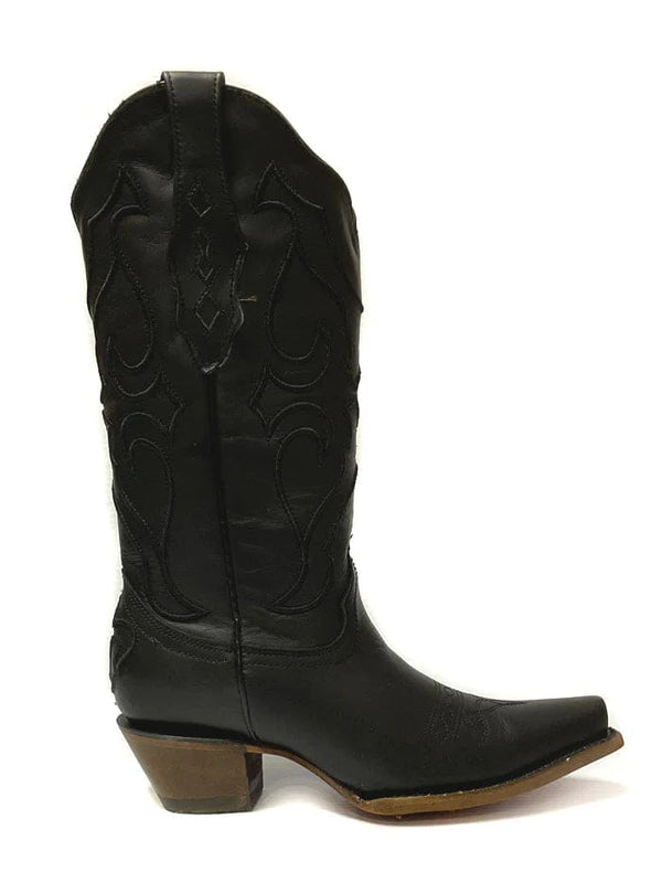 DB-741 Black - Cowboy Boots with Rubber Sole for Men - Western Boots