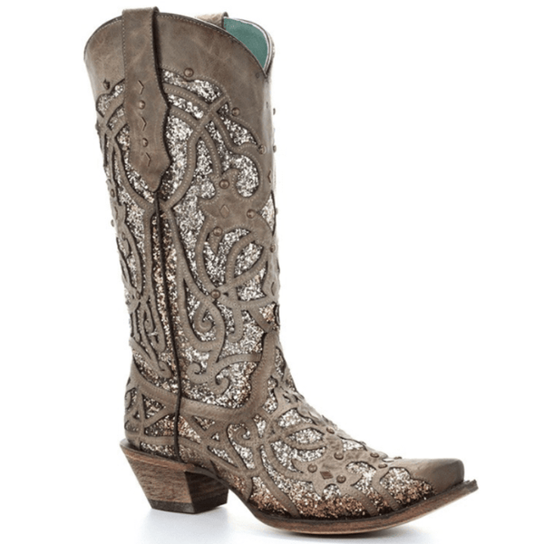 Corral Women s Orix Glittered Inlay And Studs Brown Fashion Boot
