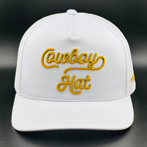 Cowboy Revolution Apparel Co. Hats One Size Fits Most “Cowboy Hat” Cowboy Revolution White 5-panel Trucker Hat