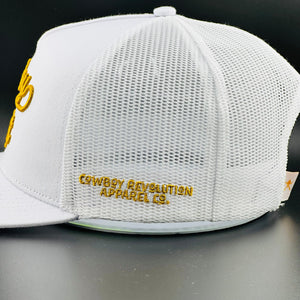 Cowboy Revolution Apparel Co. Hats One Size Fits Most “Cowboy Hat” Cowboy Revolution White 5-panel Trucker Hat