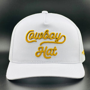 Cowboy Revolution Apparel Co. Hats One Size Fits Most “Cowboy Hat” Cowboy Revolution White 5-panel Trucker Hat