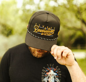 Cowboy Revolution Apparel Co. Hats One Size Fits Most “Lightning" Black & Gold - Cowboy Revolution 5-panel Performance Hat