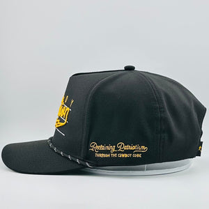 Cowboy Revolution Apparel Co. Hats One Size Fits Most “Lightning" Black & Gold - Cowboy Revolution 5-panel Performance Hat