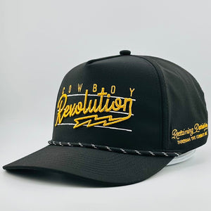 Cowboy Revolution Apparel Co. Hats One Size Fits Most “Lightning" Black & Gold - Cowboy Revolution 5-panel Performance Hat