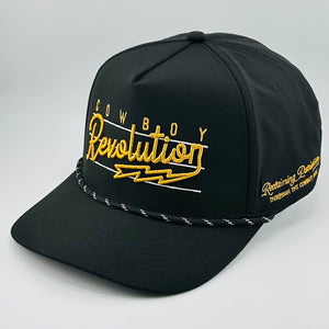 Cowboy Revolution Apparel Co. Hats One Size Fits Most “Lightning" Black & Gold - Cowboy Revolution 5-panel Performance Hat