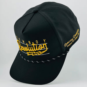 Cowboy Revolution Apparel Co. Hats One Size Fits Most “Lightning" Black & Gold - Cowboy Revolution 5-panel Performance Hat