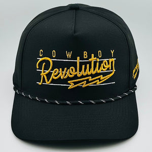 Cowboy Revolution Apparel Co. Hats One Size Fits Most “Lightning" Black & Gold - Cowboy Revolution 5-panel Performance Hat