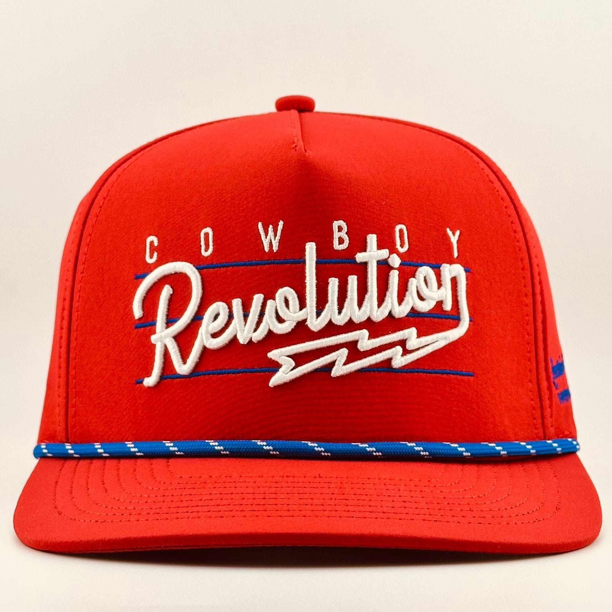 Cowboy Revolution Apparel Co. Hats One Size Fits Most “Lightning" Red, White, and Blue - Cowboy Revolution 5-panel Performance Hat