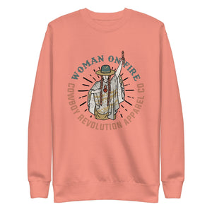 Cowboy Revolution Apparel Co. Outerwear Dusty Rose / S "Woman On Fire" Cowboy Revolution Unisex Premium Sweatshirt