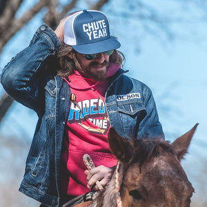 Dale Brisby's Rodeo Time Cap Chute Yeah Navy & White Meshback