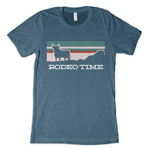 Dale Brisby's Rodeo Time T-Shirt Rodeo Time Sunset Teal & Cream T