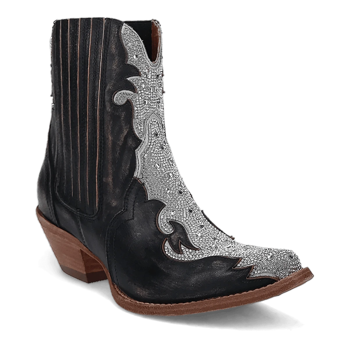 DAN POST Boots Dan Post Women's Black Crystal Leather Bootie DP5125