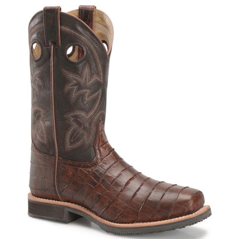 Double H Men's Wayne Chocolate Brown Gator Print Steel Toe Work Boots -  Russell's Western Wear, Inc.