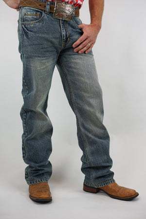 Drover Cowboy Threads Jeans Denim Jeans - Canyon Fit - Relaxed, Mid-Rise, Straight Leg, Boot Cut (Medium Washed & Faded)