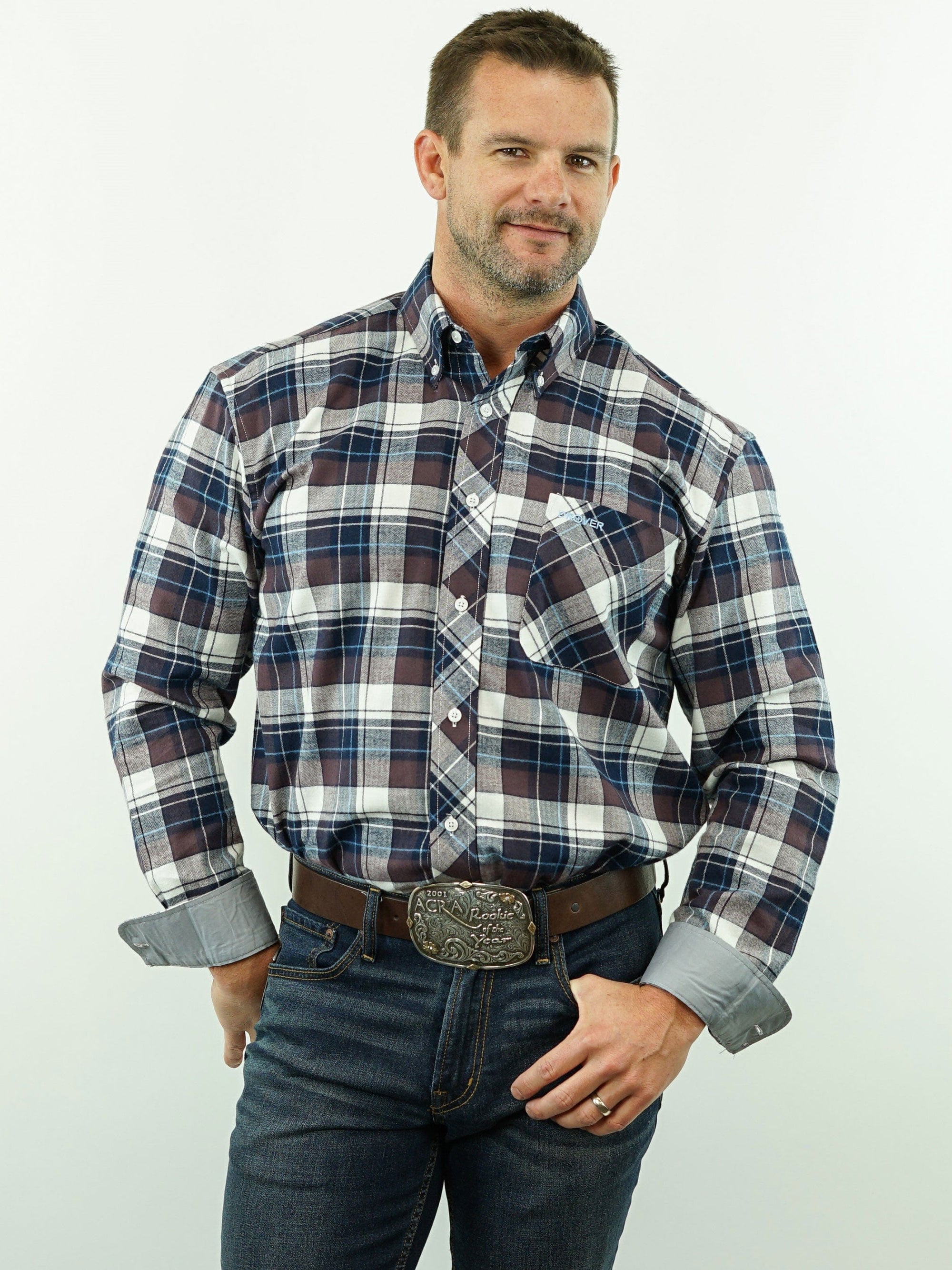 Drover Cowboy Threads Shirts S Posse - Plaid, Flannel, Option Cuff, Classic Fit Shirt