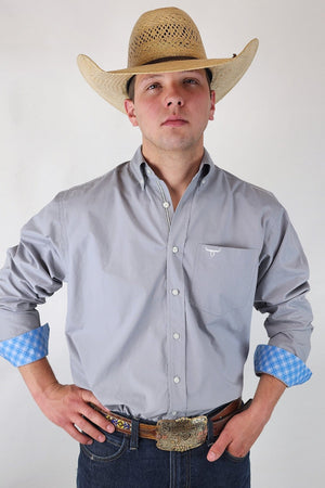 Drover Cowboy Threads Shirts Signature Series - Bandit - Solid Charcoal Gray, Option Cuff, Classic Fit Shirt