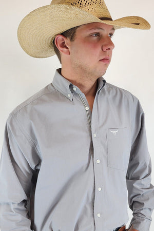 Drover Cowboy Threads Shirts Signature Series - Bandit - Solid Charcoal Gray, Option Cuff, Classic Fit Shirt