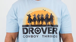 Drover Cowboy Threads Shirts T-Shirt - Here Comes the Cowboys - Light Blue