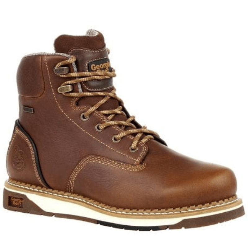 Men s Brown Georgia Boot Amp LT Wedge Waterproof Work Boot Size 8.5
