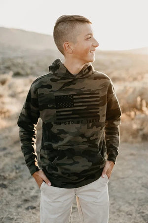 Hope Outfitters Outerwear Youth In God We Trust Camo Hoodie