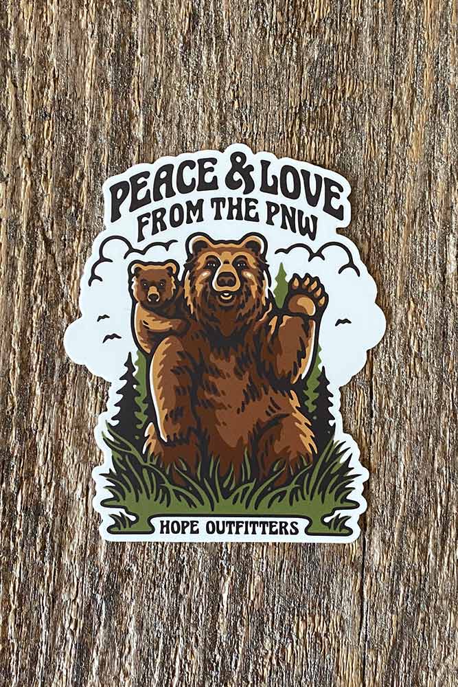 Hope Outfitters Stickers Peace And Love PNW Sticker