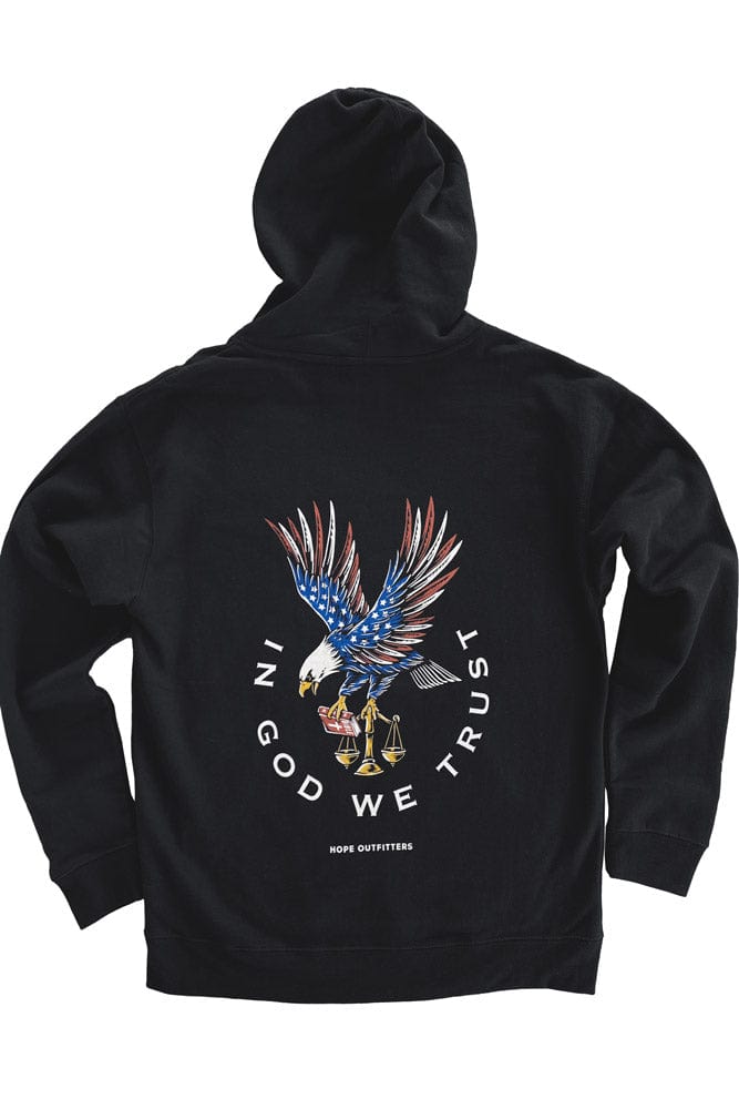 Hope Outfitters Sweatshirts Eagle God We Trust Mid-Weight Hoodie