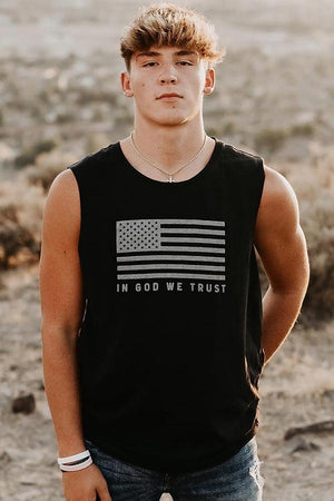 Hope Outfitters Tanks Mens In God We Trust Muscle Tank