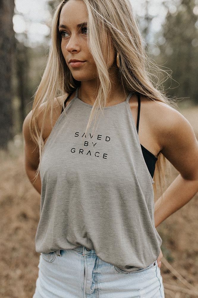 Hope Outfitters Tanks Saved By Grace High Neck Tank