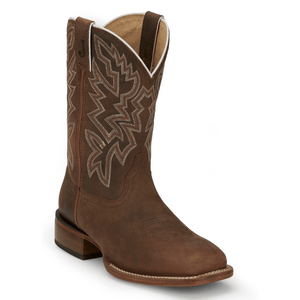 Justin Boots Boots Justin Men's Frontier Jackpot Walnut Brown Square Toe Western Boots FN7012