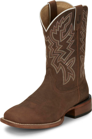 Justin Boots Boots Justin Men's Frontier Jackpot Walnut Brown Square Toe Western Boots FN7012