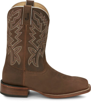 Justin Boots Boots Justin Men's Frontier Jackpot Walnut Brown Square Toe Western Boots FN7012