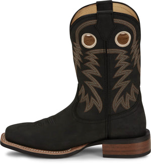 Justin Boots Boots Justin Men's Frontier Show Stopper Black Square Toe Western Boots FN7122