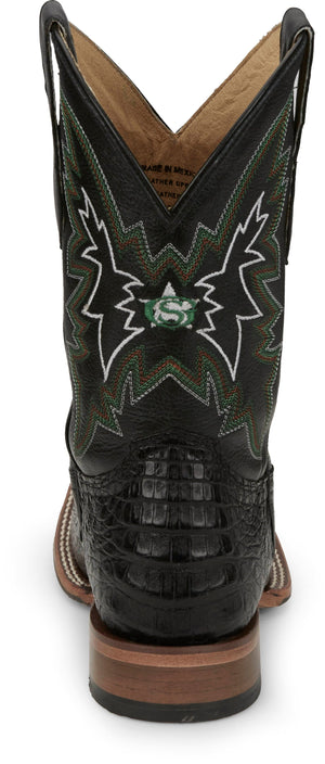 Justin Boots Boots Justin Men's George Strait Haggard Black Caiman Square Toe Exotic Western Boots GR5705