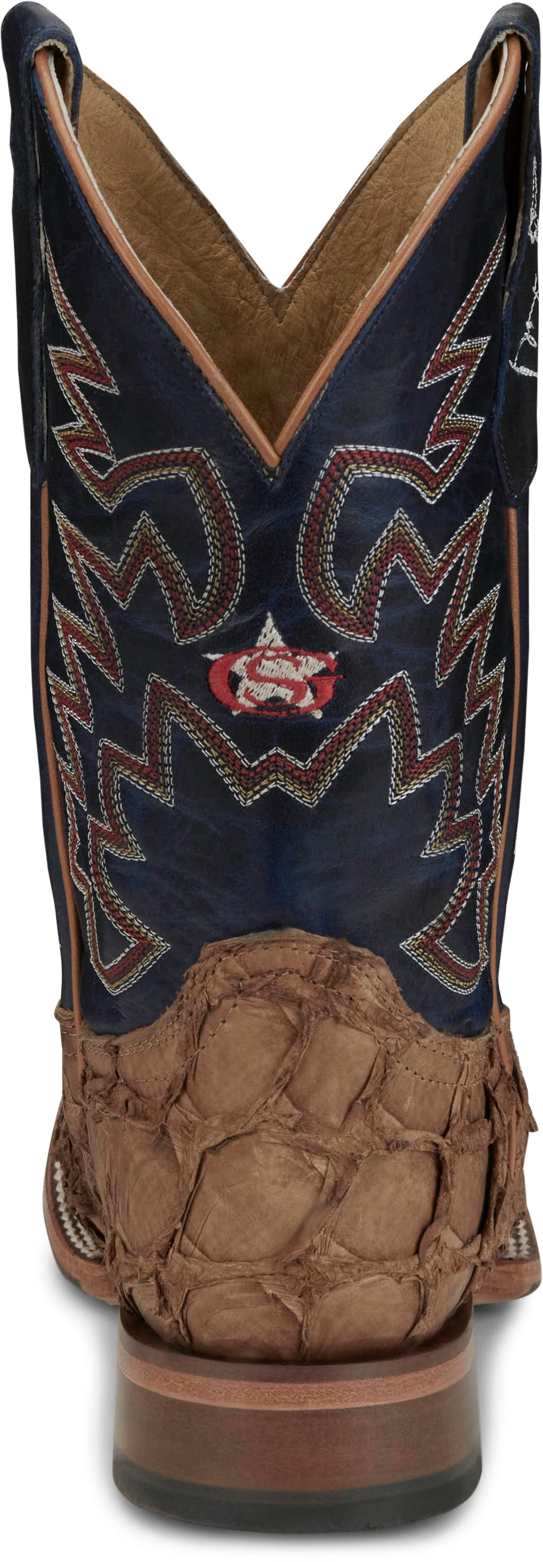 Justin Men s Ocean Front Exotic Pirarucu Western Boots Broad Square