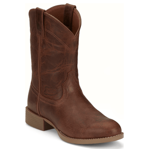 Justin Boots Boots Justin Men's Stampede Kilgore Hickory Brown Round Toe Roper Boots SE7501