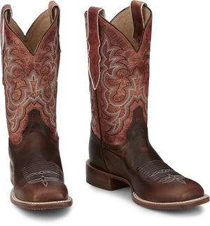 Justin Boots Boots Justin Women's AQHA Dusty Brown Square Toe Western Boots AQ7020