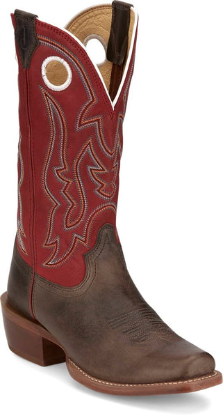 Justin Men s Ante Up Red Goat Western Boots FN7245 Size 10 D Leather
